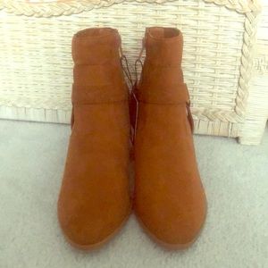Tan suede booties